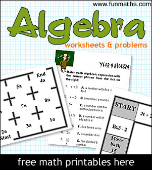 Algebra Worksheets and Problems - Printable high school math worksheets